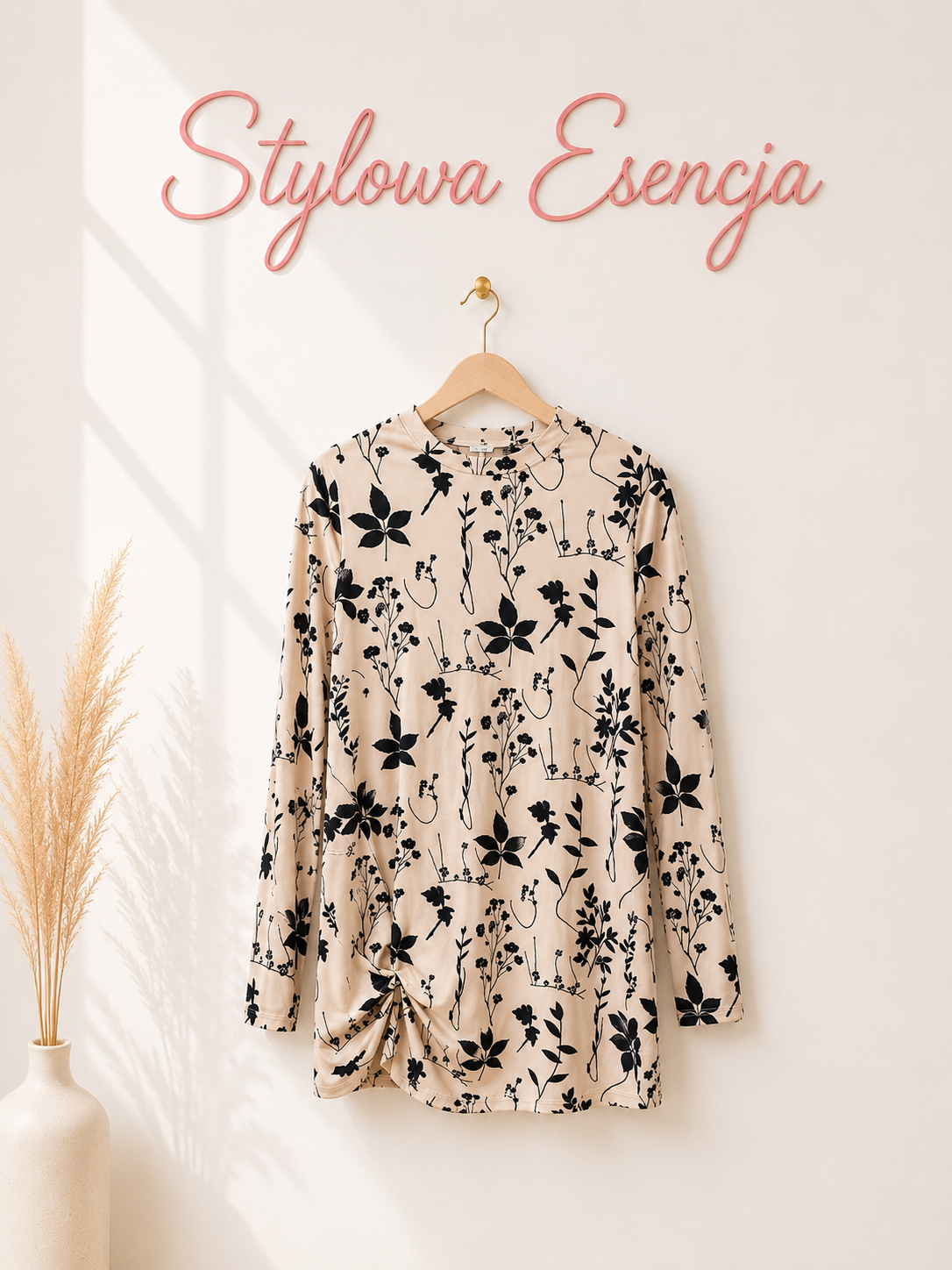 Sukienka/tunika w kwiatowy print z marszczeniem | Shein | UK 12 / EUR 40