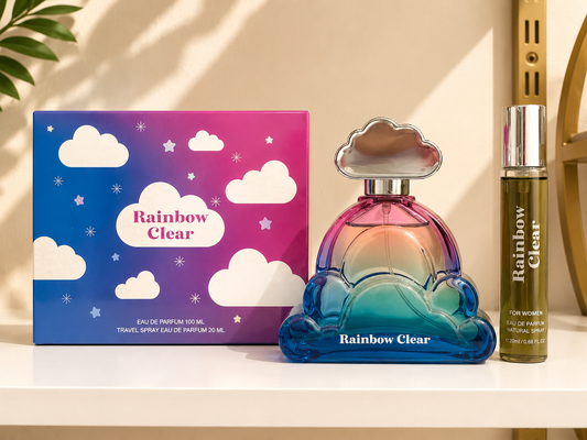 Zestaw wód perfumowanych Rainbow Clear – 100 ml + perfumetka 20 ml 🌈☁️✨