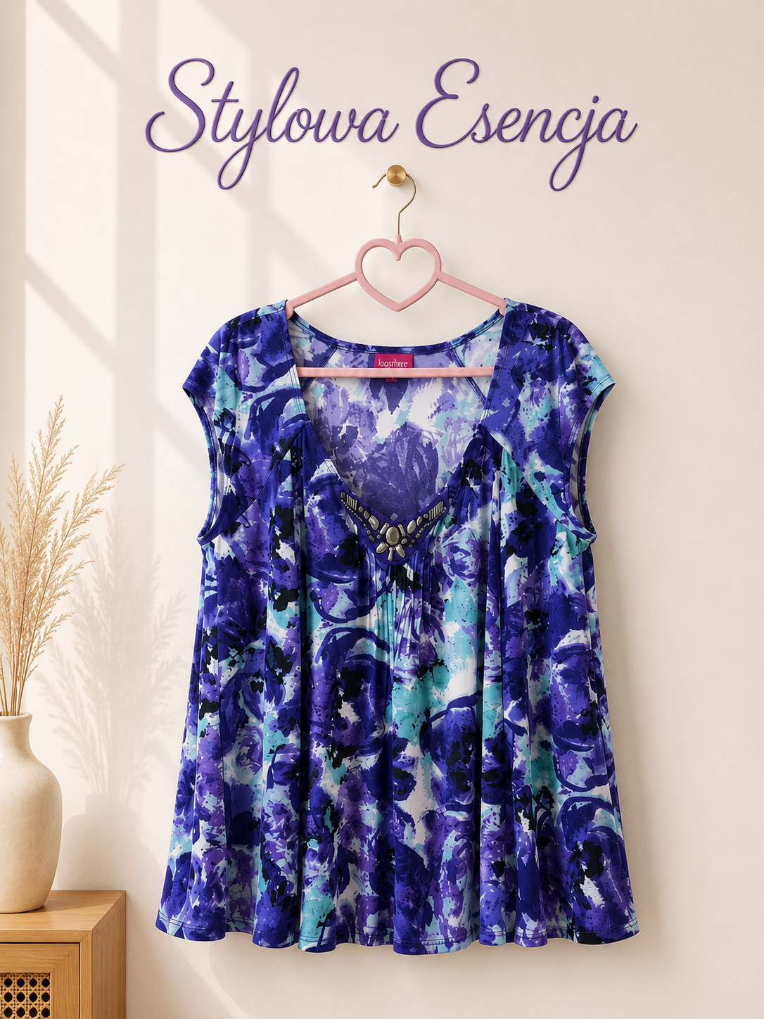 Bluzka w fioletowo-niebieski print | Together | UK 18 / EUR 46