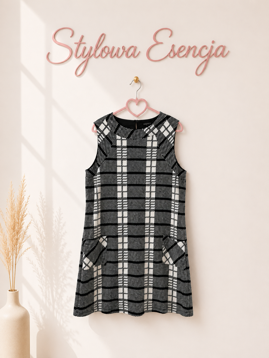 Sukienka w czarno-białą kratkę | Dorothy Perkins | UK 18 / EU 46