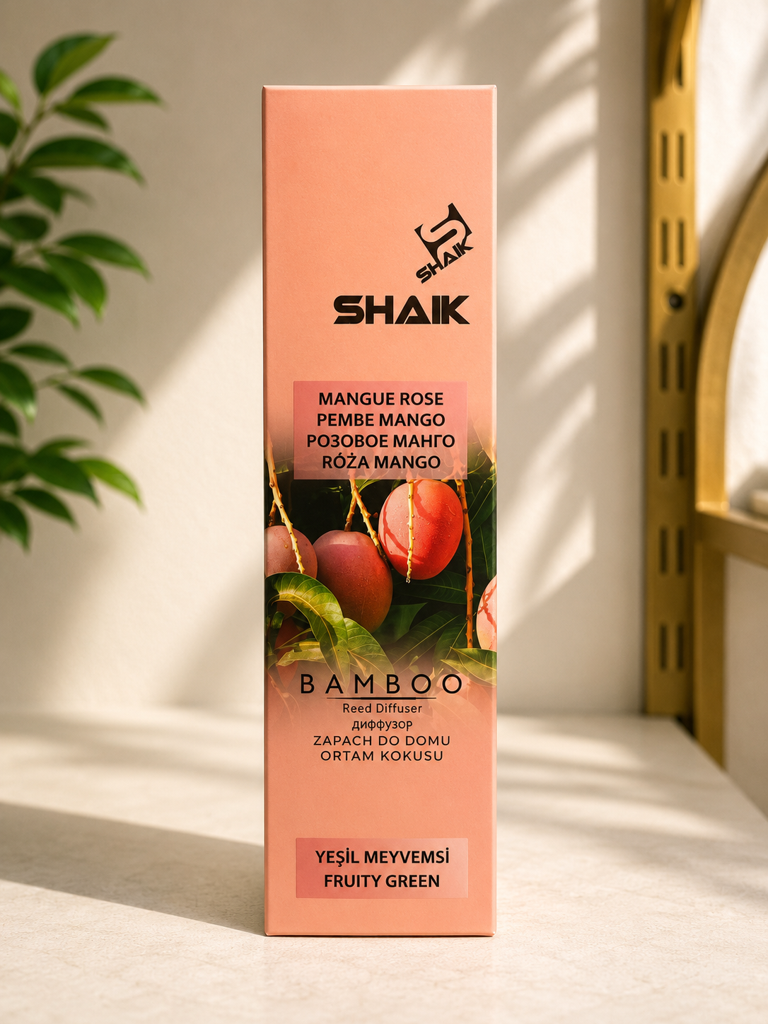 Dyfuzor zapachowy SHAIK Bamboo Różowe Mango – Fruity Green 🥭🌿🩷