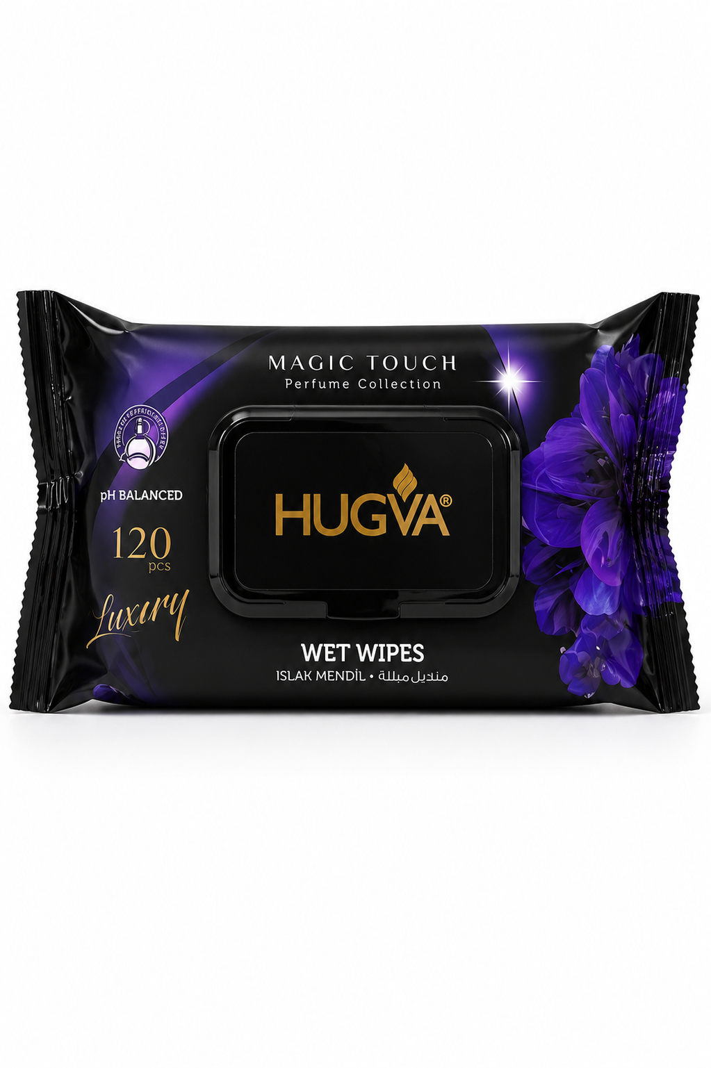 Nawilżane chusteczki perfumowane HUGVA Magic Touch Luxury – 120 szt. 💜✨