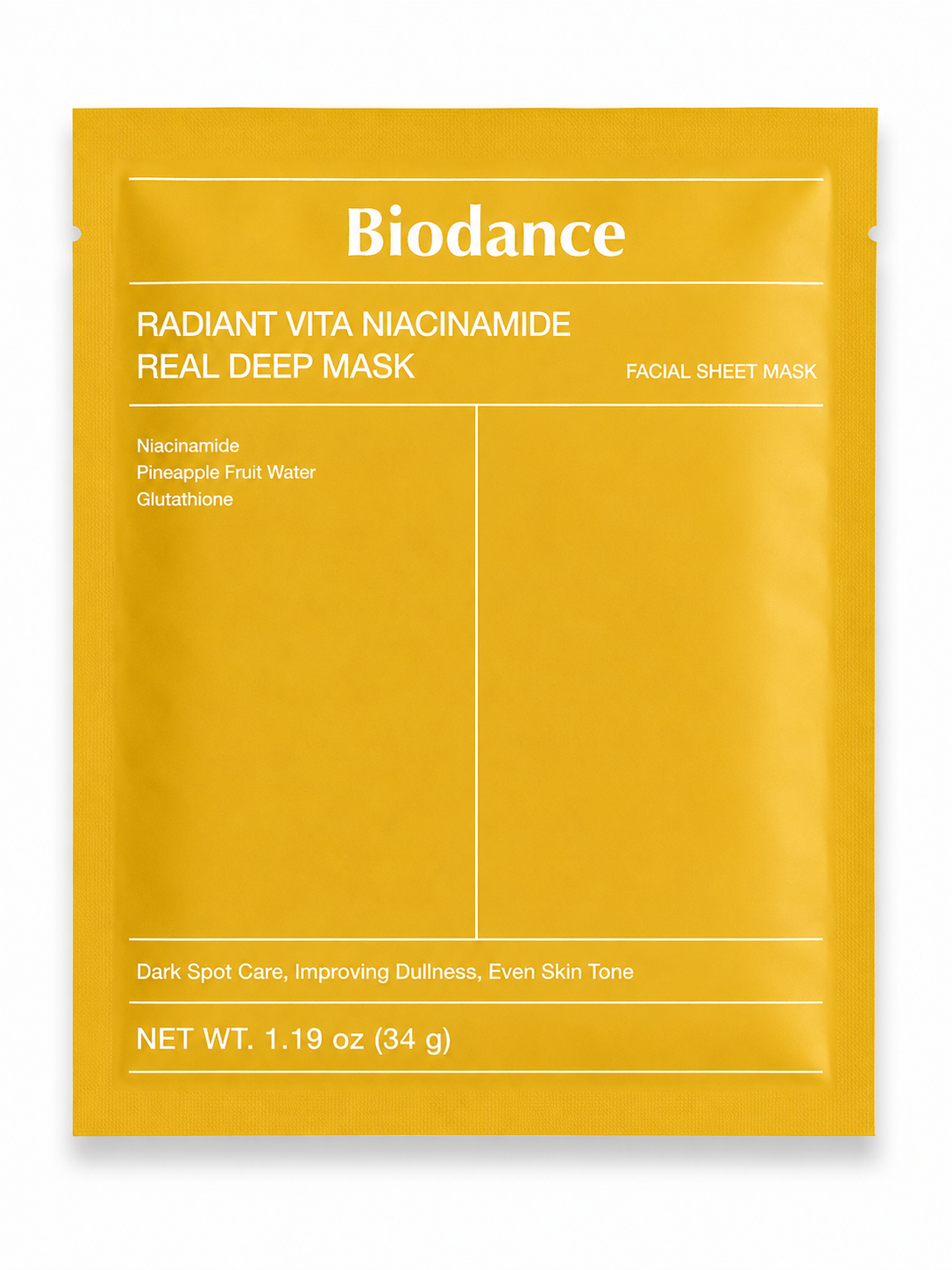 Maseczka w płachcie Biodance Radiant Vita Niacinamide Real Deep Mask ✨💛